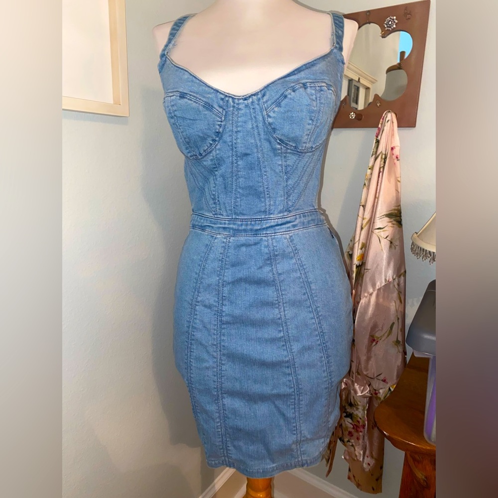 MinimLA Denim Open Back Mini Dress
